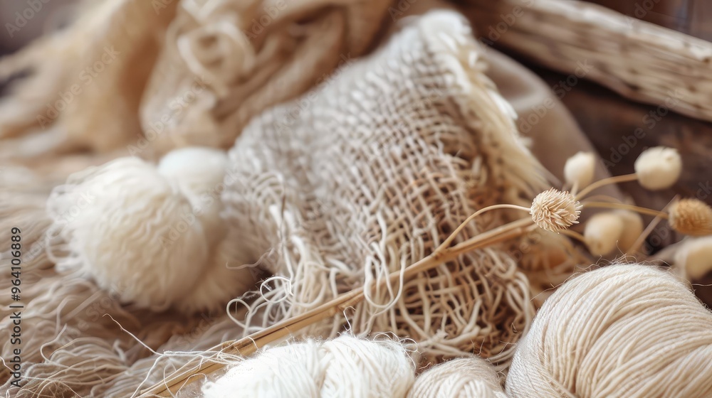 Cozy Yarn and Textiles in Natural Tones Cozy Yarn and Textiles in Natural Tones