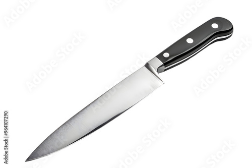 Sharp kitchen knife isolated on transparent background