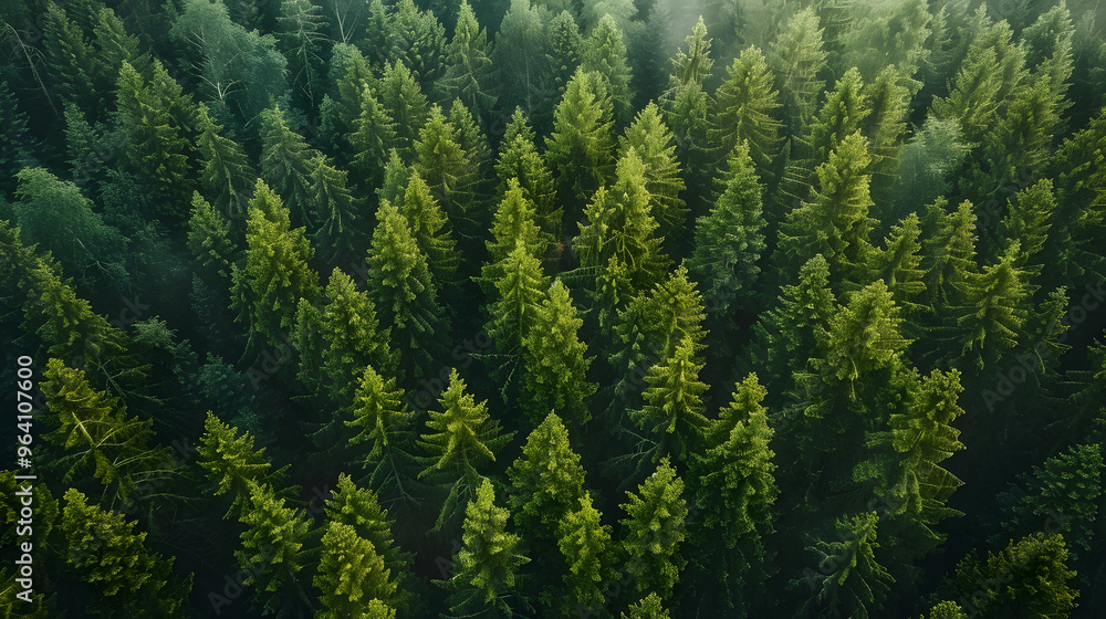 Fototapeta premium green pine forest