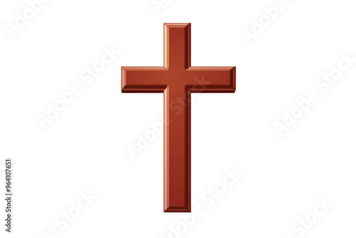 A high-quality image of a brown cross isolated on a transparent background, perfect for religious content, digital designs, and graphic projects.