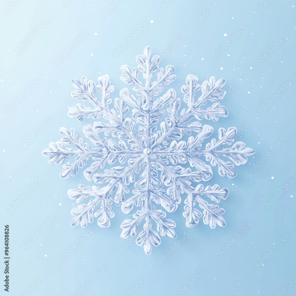 An illustration of a snowflake with intricate details, layered over a gradient blue background with a soft, wintry glow An illustration of a snowflake with intricate details, layered over a gradient blue background with a soft, wintry glow