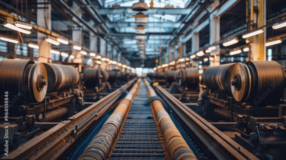 Efficient Textile Manufacturing Facility Interior Efficient Textile Manufacturing Facility Interior