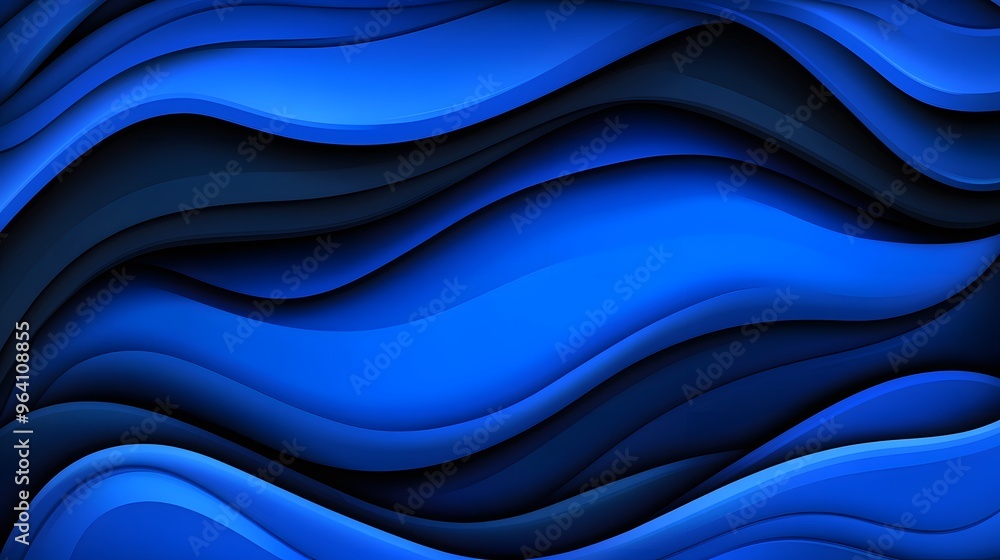 Obraz premium Abstract Blue Wavy Background with 3D Effect