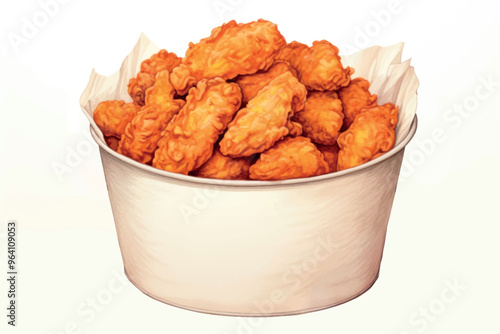 Crispy fried chicken bucket