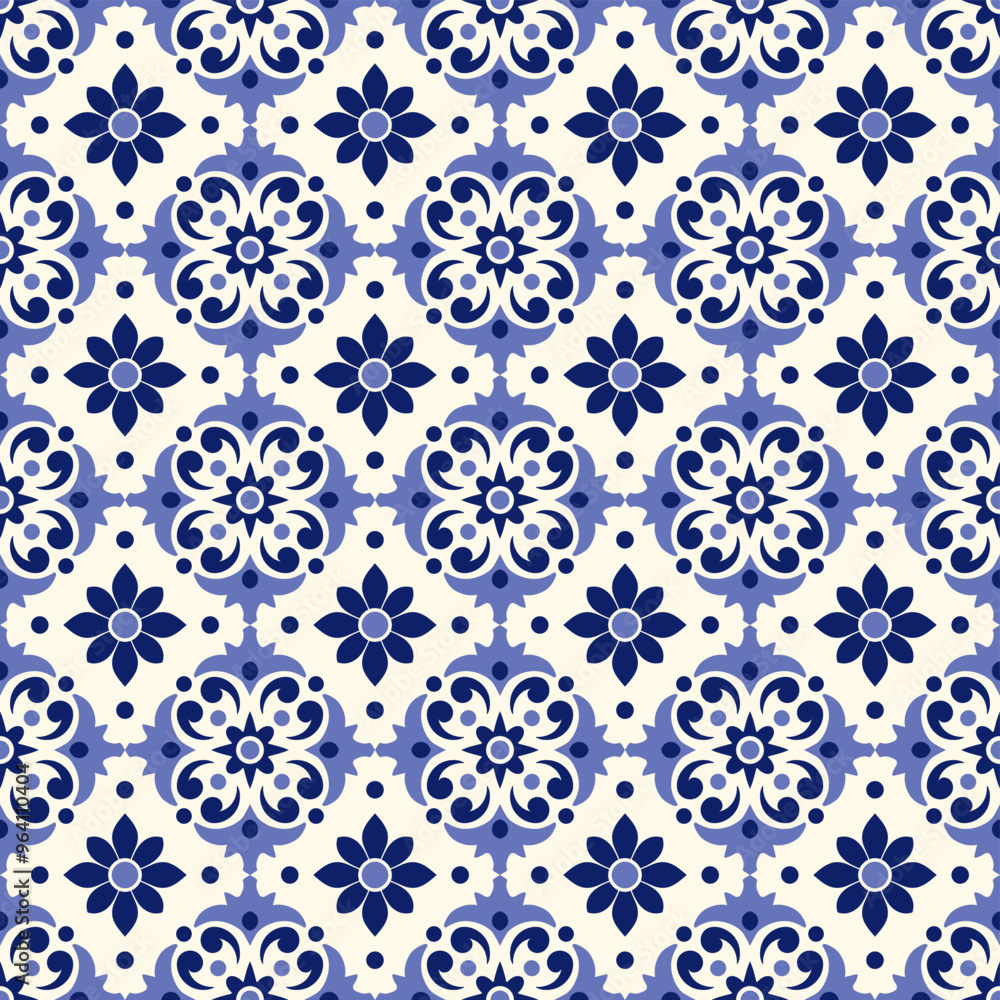 Blue and white luxury vector seamless pattern. Ornament, Traditional, Ethnic, Arabic, Turkish, Indian motifs. Great for fabric and textile, wallpaper, packaging design or any desired idea. Blue and white luxury vector seamless pattern. Ornament, Traditional, Ethnic, Arabic, Turkish, Indian motifs. Great for fabric and textile, wallpaper, packaging design or any desired idea.