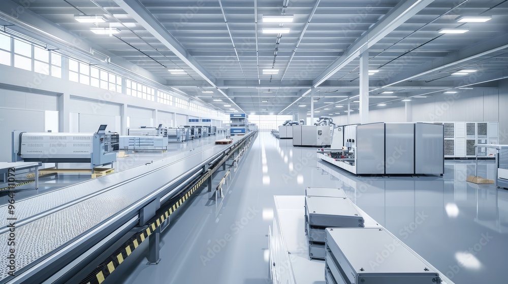 Obraz premium Modern High-Tech Industrial Factory Interior