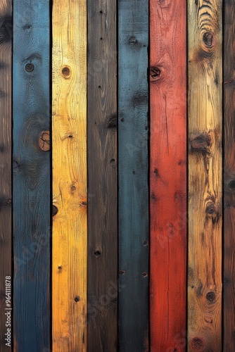 Natural Wooden Surface with Eye-Catching Colors.