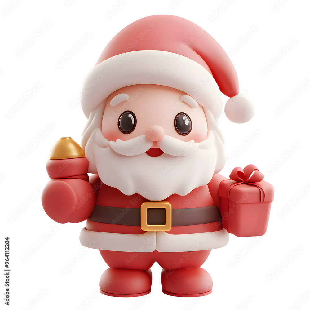 Cartoon Santa Claus 3D icon isolated on transparent background Cartoon Santa Claus 3D icon isolated on transparent background