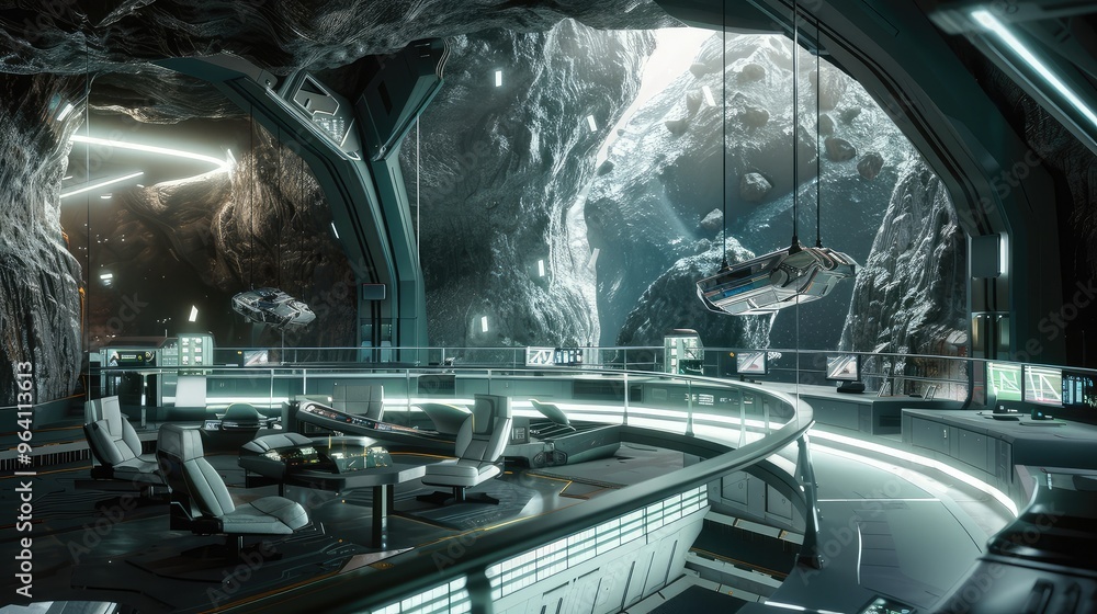 Futuristic Space Station with Advanced Technology Futuristic Space Station with Advanced Technology