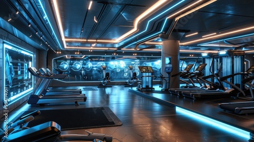 Futuristic High-Tech Gym Interior