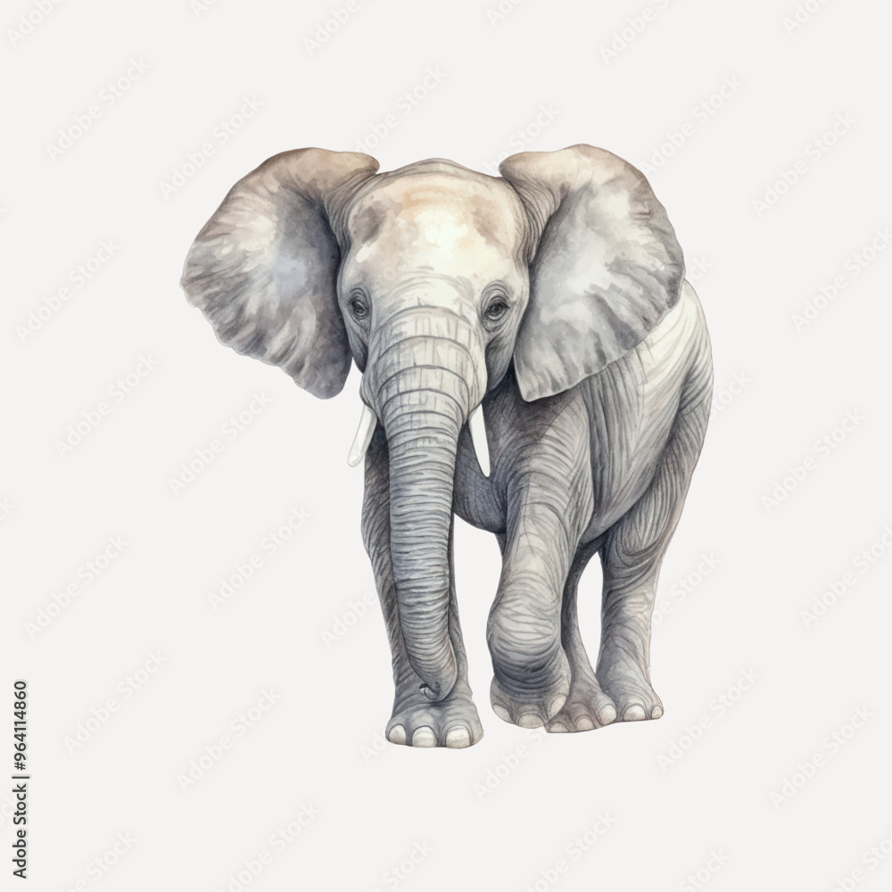 Fototapeta premium Watercolor elephant art print