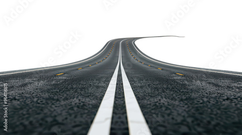 Wide boulevard road ,isolated on a pure white background