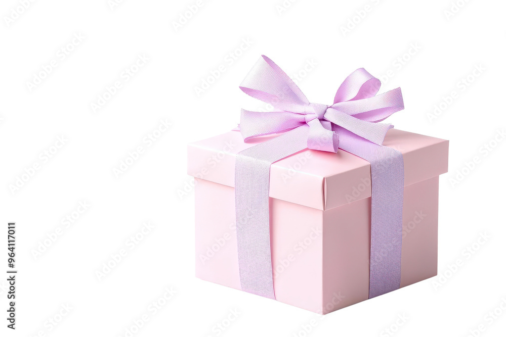A beautifully wrapped pink gift box adorned with a purple ribbon, perfect for celebrations and special occasions. A beautifully wrapped pink gift box adorned with a purple ribbon, perfect for celebrations and special occasions.
