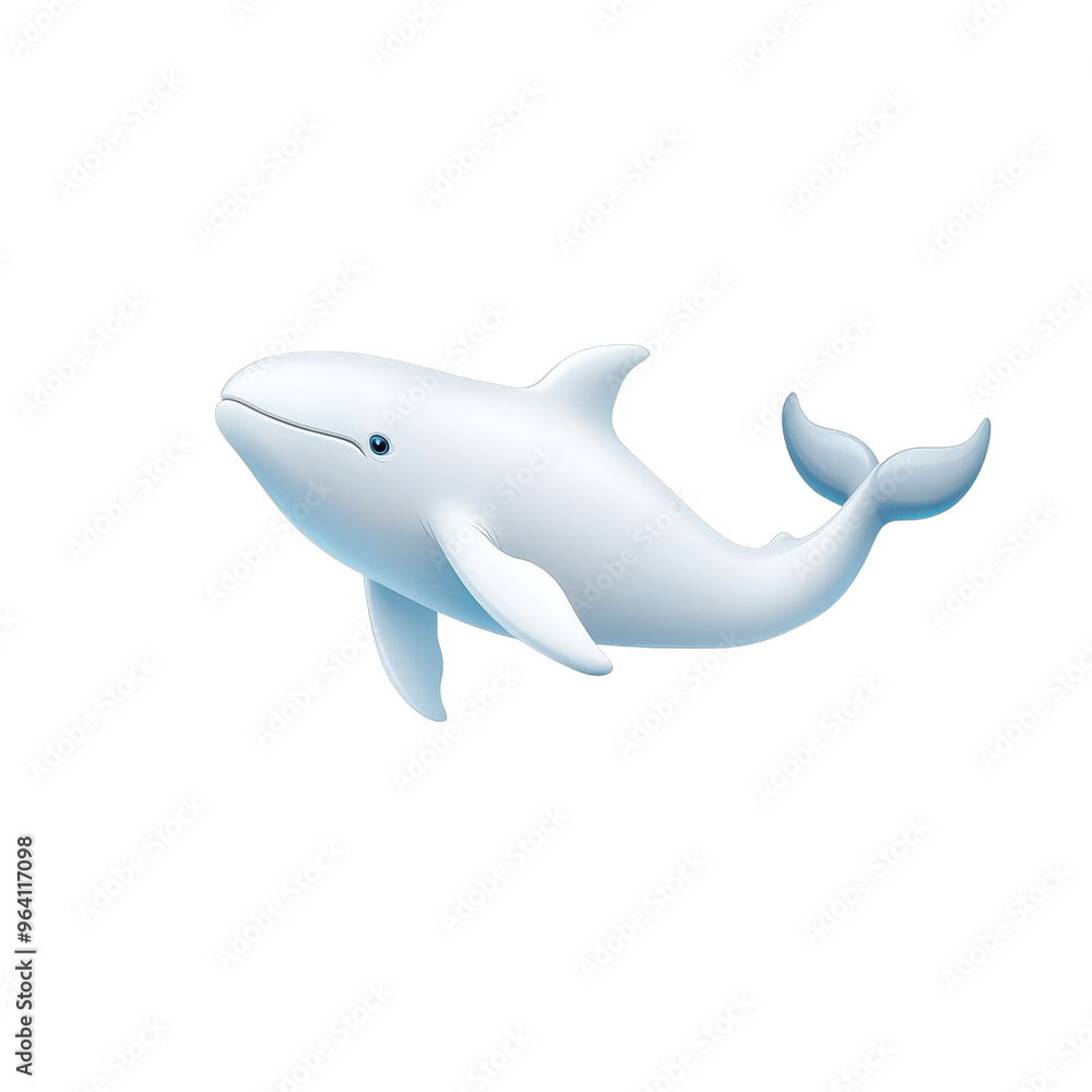 Obraz premium A charming of a white whale swimming gracefully in the ocean, symbolizing peace and tranquility in marine life.