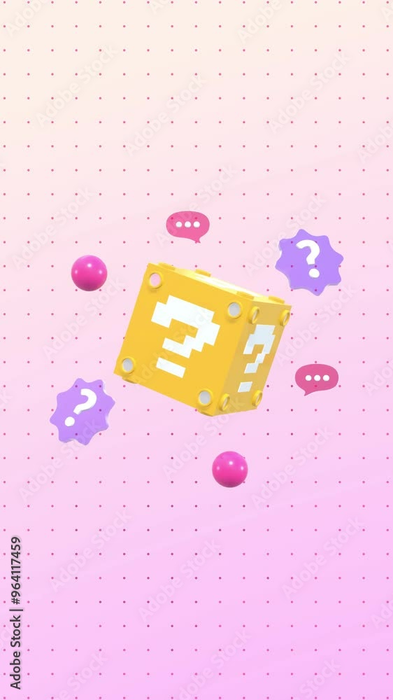 Question Mark Animation. Animated 3D Question Mark In Vertical Video ...