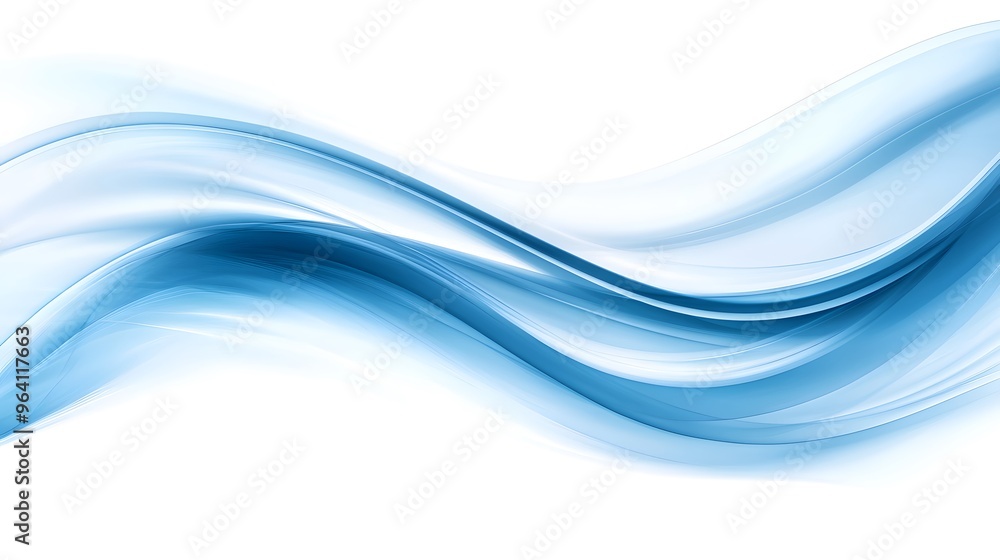 Naklejka premium Abstract Blue Waves on White Background
