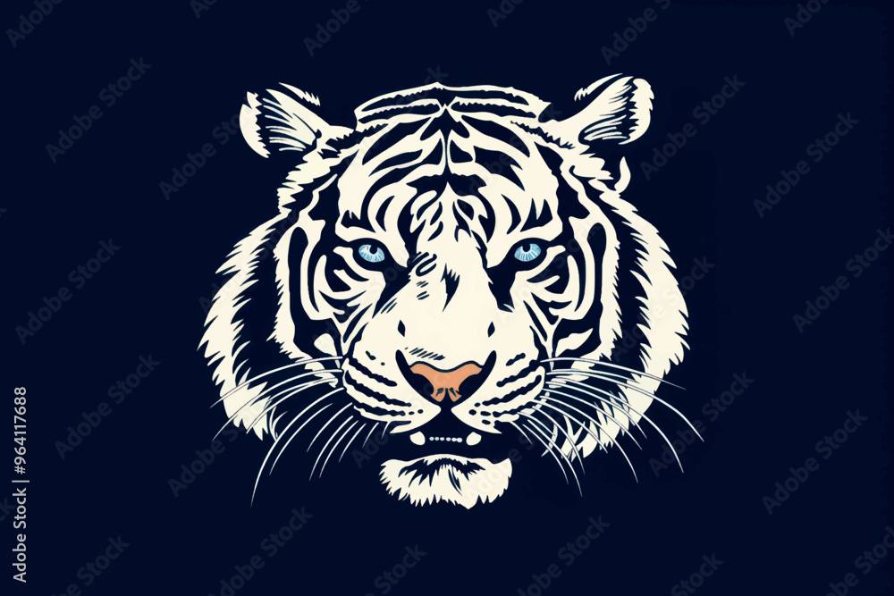 Majestic white tiger illustration Majestic white tiger illustration