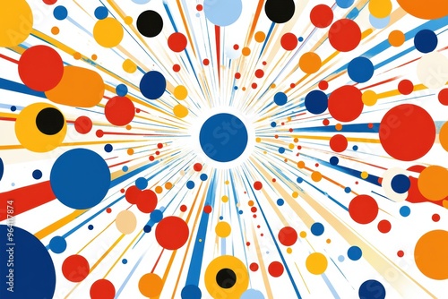 Colorful abstract explosion of geometric shapes