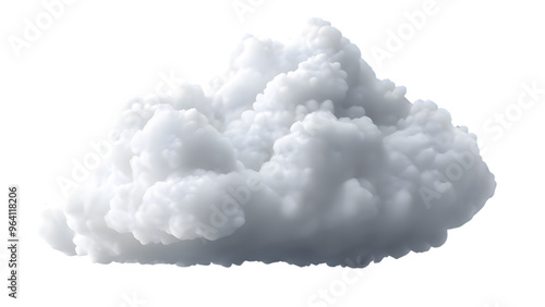 White soft cloud isolated on transparent background