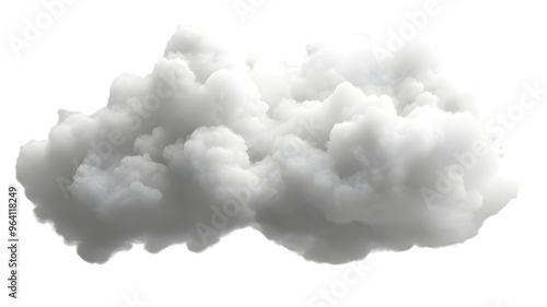 White soft cloud isolated on transparent background