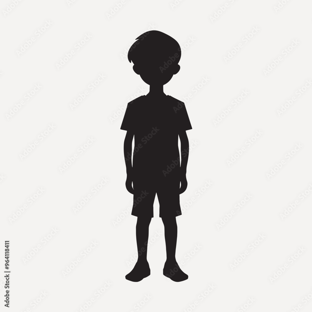 Silhouette of standing child Silhouette of standing child