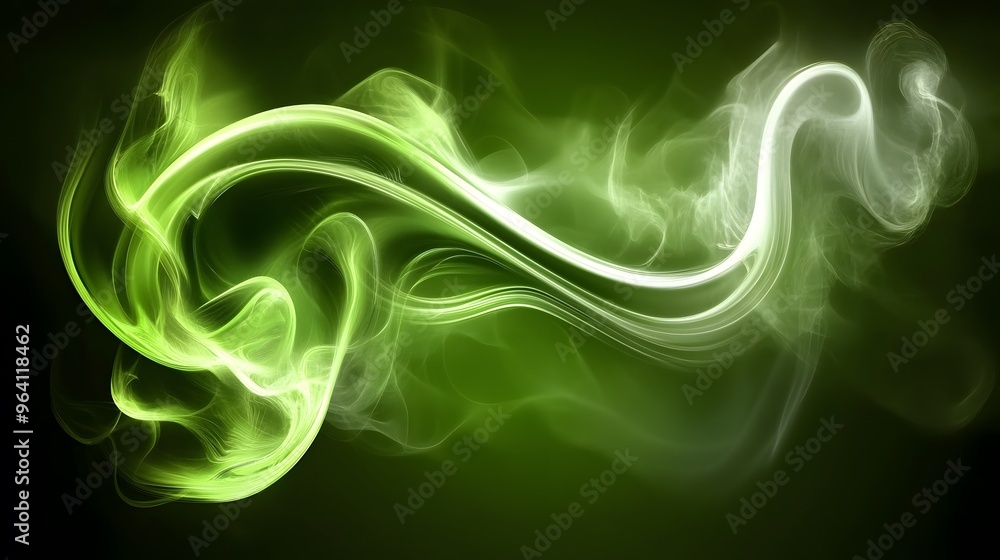 Abstract Green Smoke Wave Abstract Green Smoke Wave