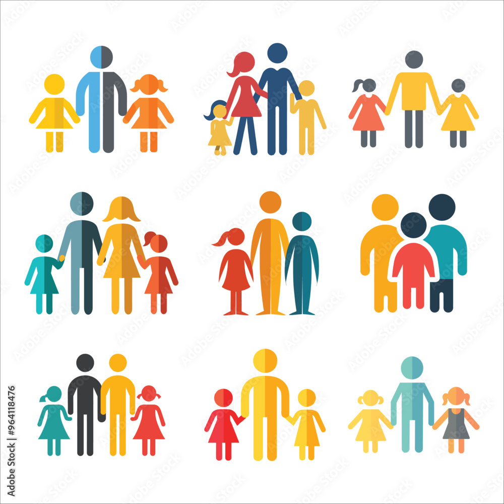 Parents With Child Icon Vector, Family Icons Vector Bundle, People Icon Vector Parents With Child Icon Vector, Family Icons Vector Bundle, People Icon Vector