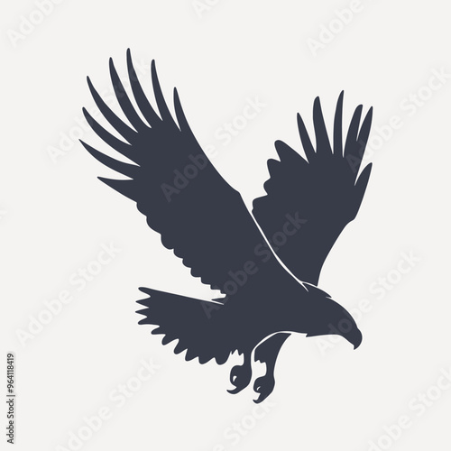 Majestic eagle silhouette in flight