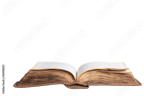 An open vintage book displaying aged pages, perfect for illustrating knowledge, literature, or history themes.