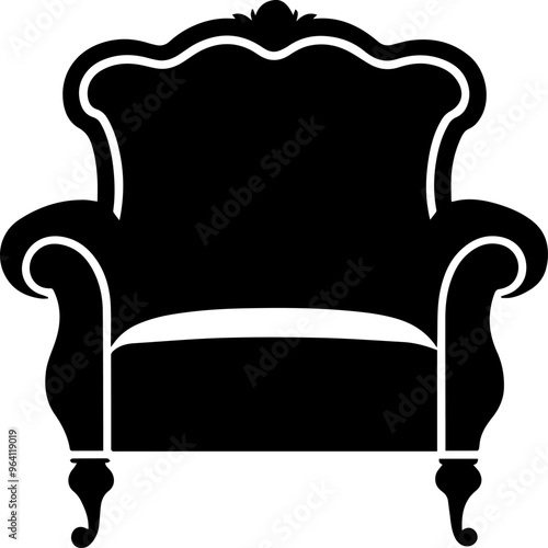 Armchair silhouette vector illustration