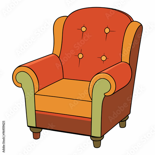 leather armchair vector illustration