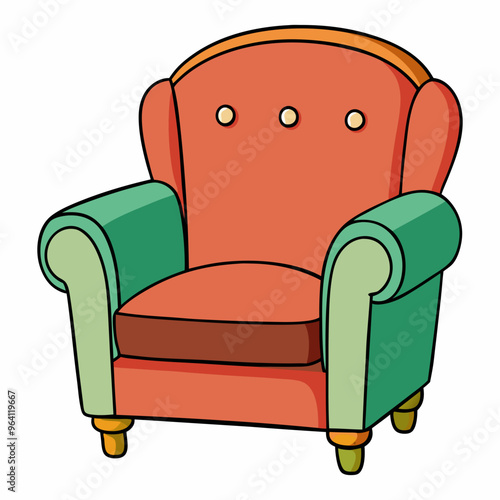 leather armchair vector illustration