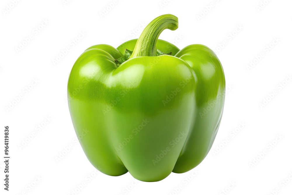 Fresh green bell pepper isolated on a white background. Perfect for healthy recipes and vibrant ingredient displays. Fresh green bell pepper isolated on a white background. Perfect for healthy recipes and vibrant ingredient displays.