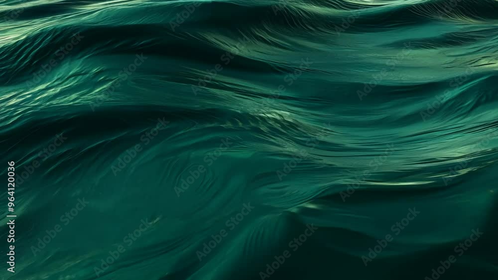 Camera movement and effects static video establishing scene beautiful abstract wave background with viscous oil texture effect dark green colour rendered in 3d