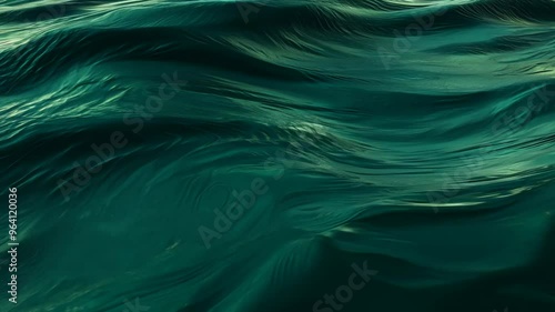 Camera movement and effects static video establishing scene beautiful abstract wave background with viscous oil texture effect dark green colour rendered in 3d