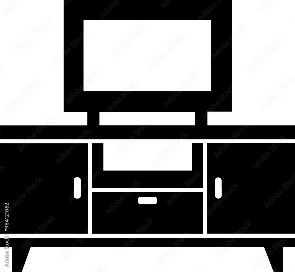TV stand silhouette vector illustration TV stand silhouette vector illustration