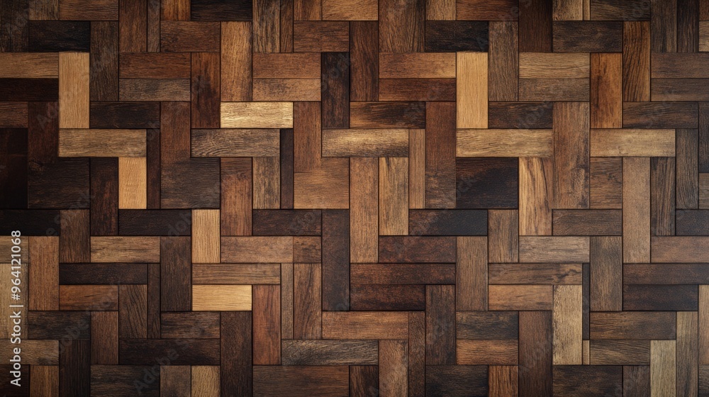 Wood parquet flooring inside apartment room, top view Wood parquet flooring inside apartment room, top view