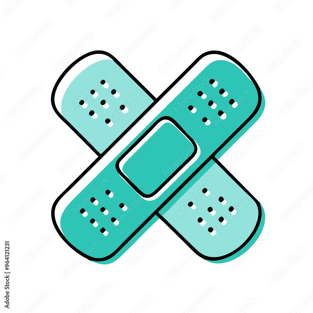 Medical Bandage Icon in Cross Shape with Simple Design Medical Bandage Icon in Cross Shape with Simple Design