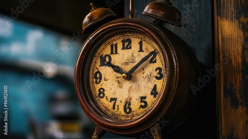 Wallpaper Mural Vintage alarm clock telling time on a shelf Torontodigital.ca