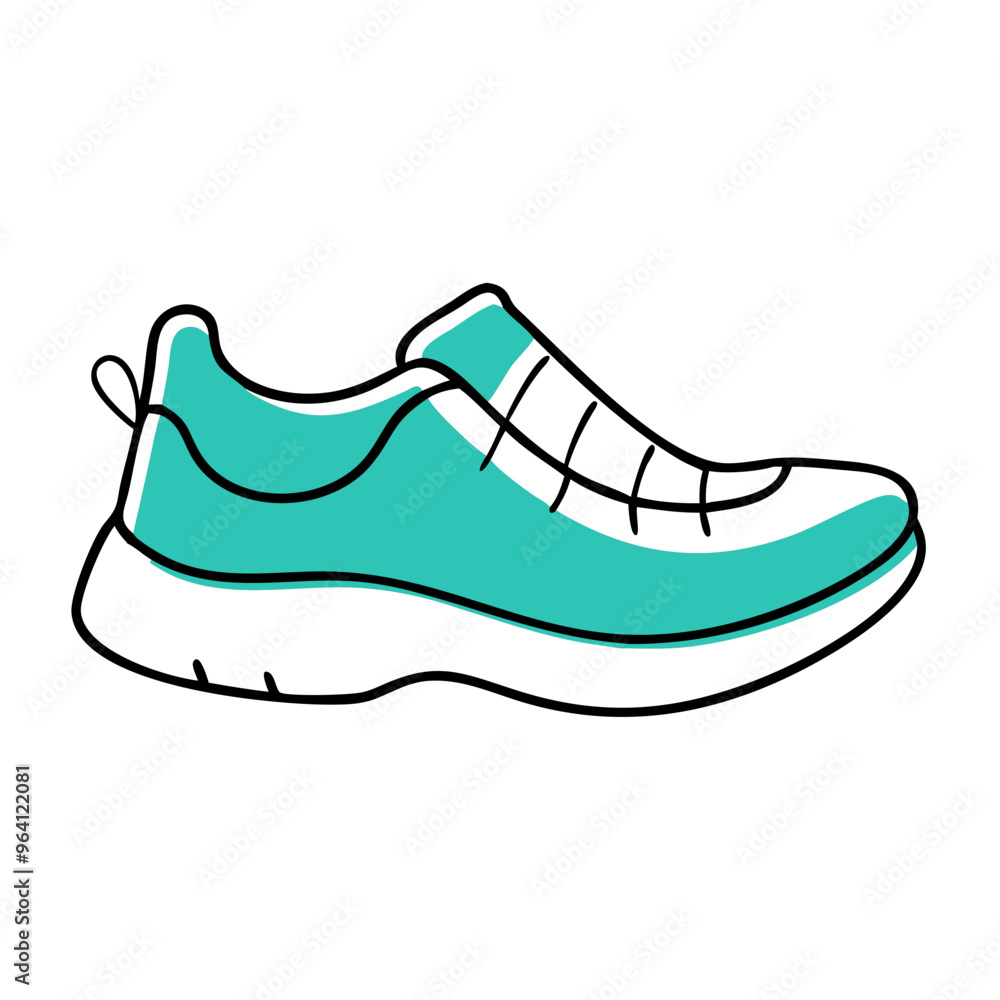 Icon Blue Running Shoe Icon with a Simple Design Icon Blue Running Shoe Icon with a Simple Design