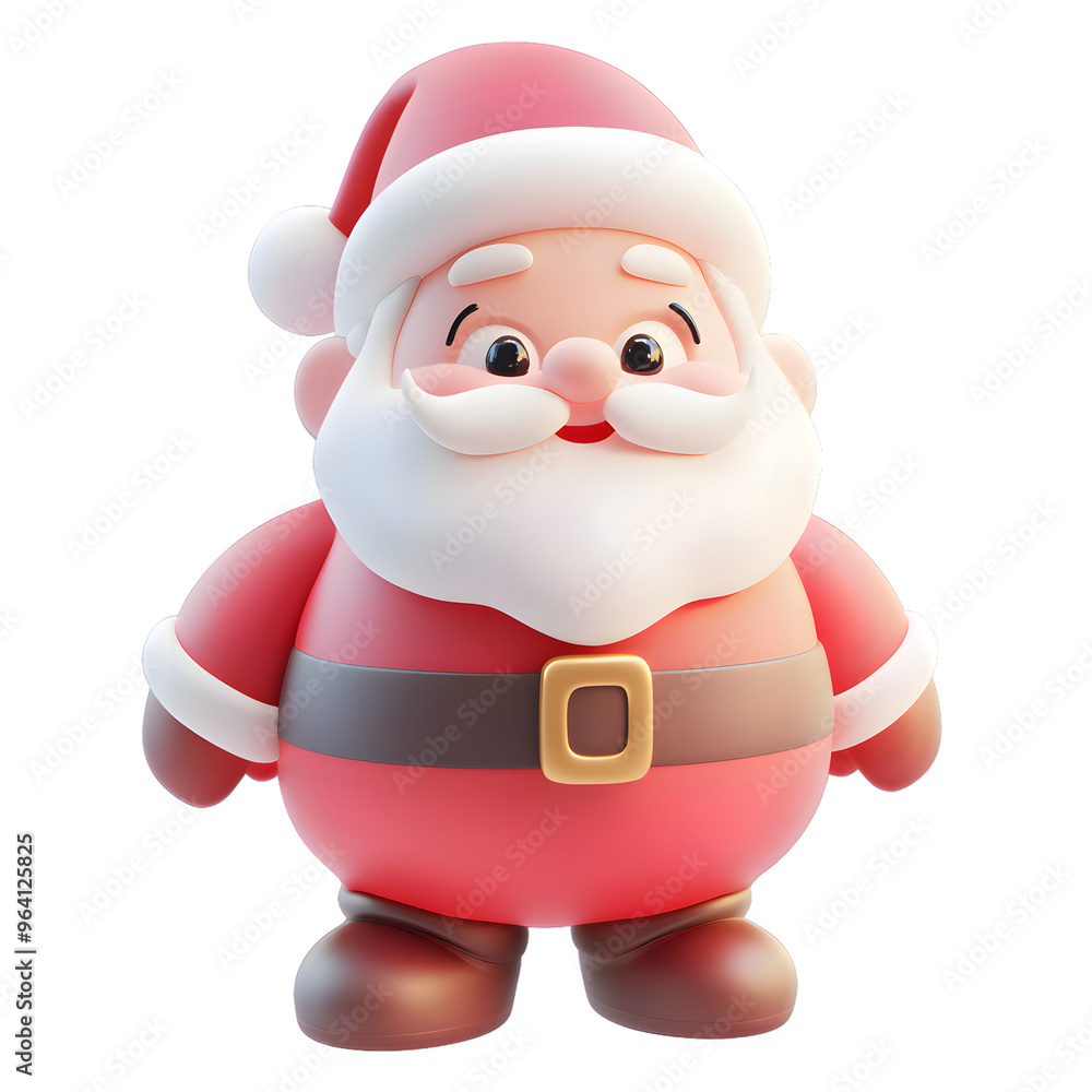 Cartoon Santa Claus 3D icon isolated on transparent background Cartoon Santa Claus 3D icon isolated on transparent background