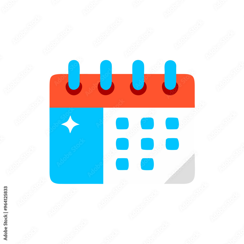 Icon of Calendar, festive design, New Year's theme Icon of Calendar, festive design, New Year's theme