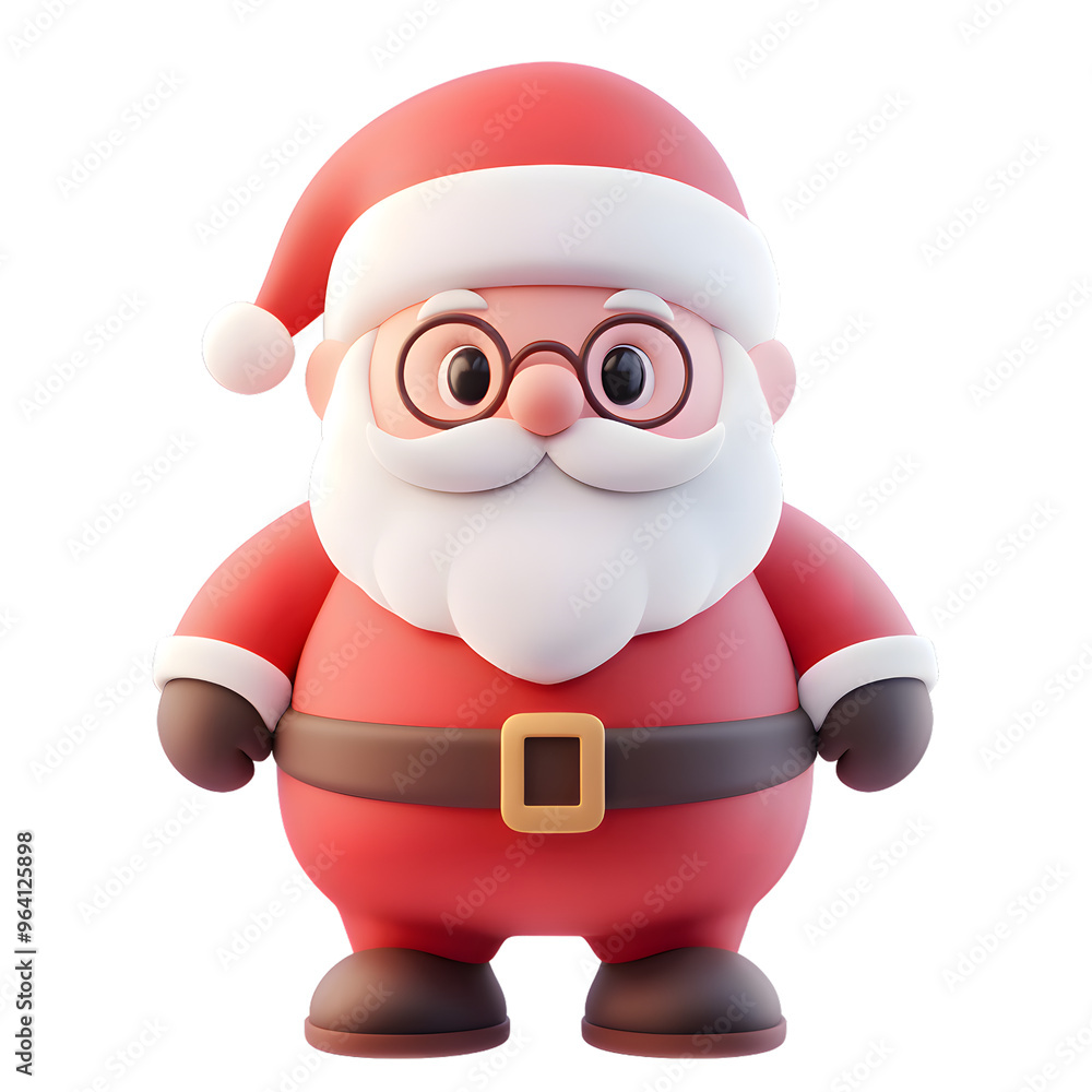 Cartoon Santa Claus 3D icon isolated on transparent background Cartoon Santa Claus 3D icon isolated on transparent background
