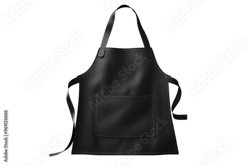 Classic black leather apron with front pocket, ideal for cooking, crafting, or gardening. Durable and stylish accessory for any enthusiast.