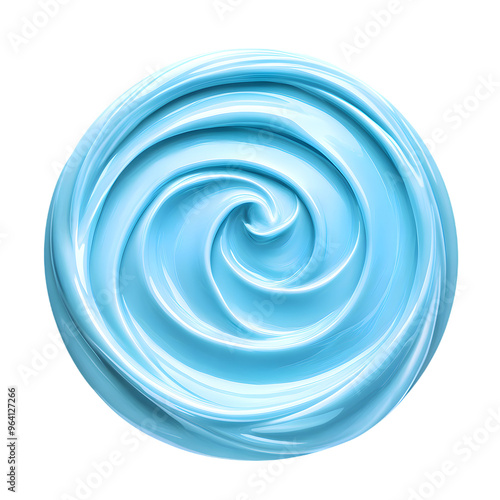 Striped blue and white toothpaste gel swirl isolated png