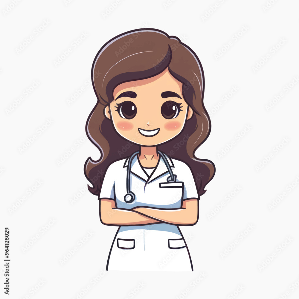 Cute cartoon nurse illustration Cute cartoon nurse illustration