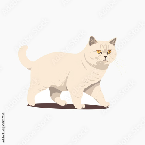 Illustrated cat walking gracefully