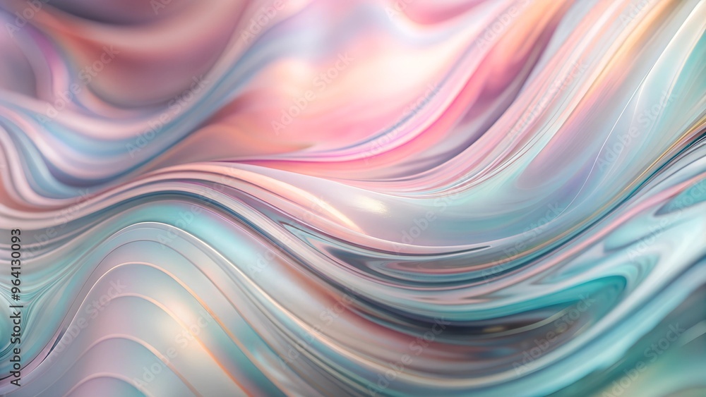 Fototapeta premium Smooth abstract waves in pastel hues creating a soft, flowing appearance with a dynamic texture