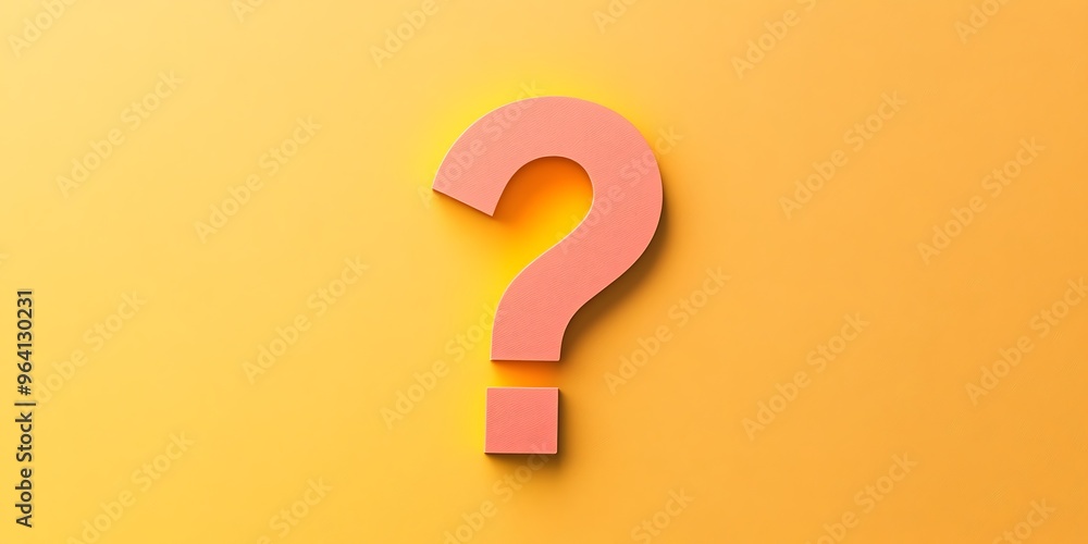 A simple orange question mark on a vibrant orange background
A simple orange question mark on a vibrant orange background