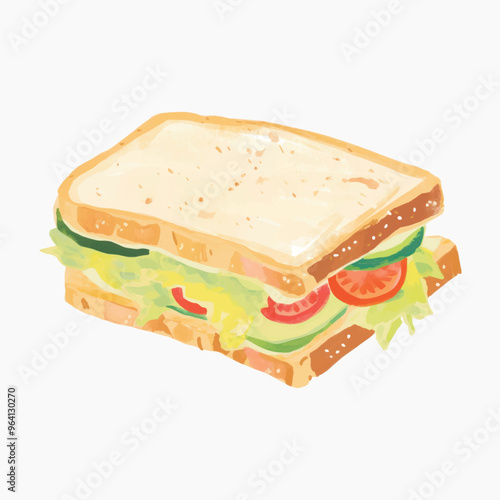 Delicious fresh vegetable sandwich illustration